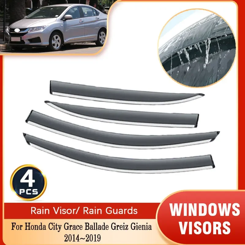 

Для Honda City Grace Ballade Greiz Gienia GM4 GM5 GM6 GM7 GM8 GM9 2014 2015 2016 2017 2018 Windows visors Защита от солнца и дождя