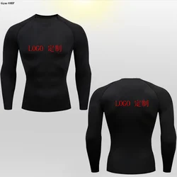 Customized LOGO for Men's T Shirt Tight Clothing Long Sleeved Short Sleeved Quick Drying Tight Fitting GYM Sports Running shirts