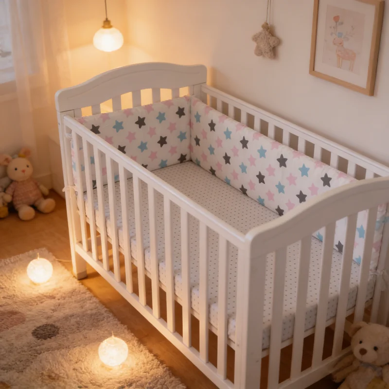 

Ограждение для детской кроватки с мультяшным рисунком, цельное, хлопковое, с защитой от ударов, модный дизайн