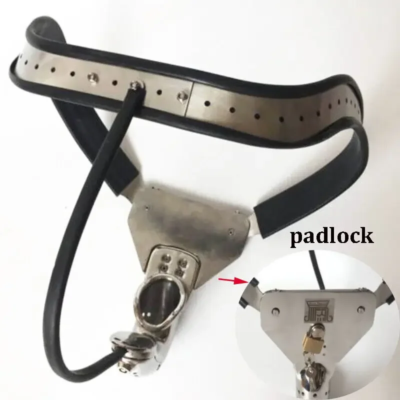 Stainless Steel Male Chastity Belt Cock Cage Belt Anal Plug Thigh Ring Chastity Device Padlock Shackle Sex Bondage Toys for Men