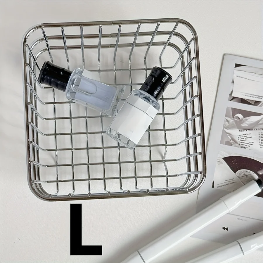 Stainless Steel Comestic Tools Storage Basket Multi-Purpose Makeup Brushes Skincare Tools Perfume Organizer Cosmetic Sorting Box view 3