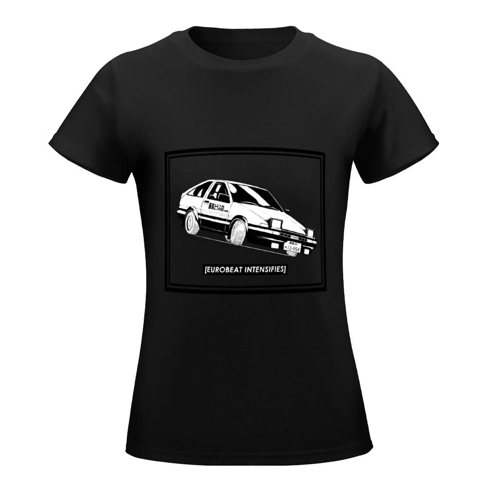 Eurobeat Intensifies Ae86 Kansei Dorifto Initial D Car T-Shirt summer clothes tees Blouse cropped t shirts for Women