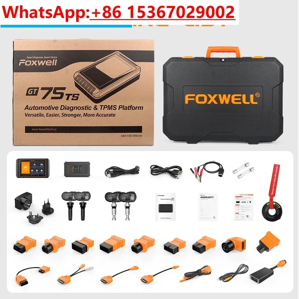 2024 FOXWELL GT75TS OBD2 Scanner Bi-Directional Scan Diagnostic Tools ECU Coding TPMS Relearn/Activate/Program for Workshop Tool