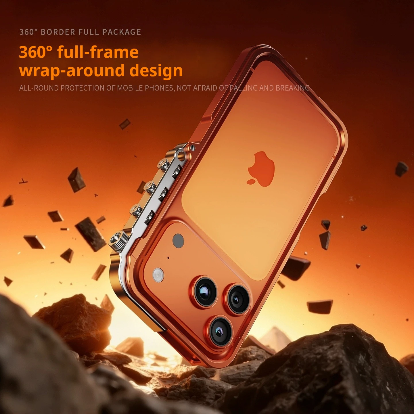 Metalowa obudowa ze stopu aluminium do iPhone'a 17 Air 16 15 14 13 Pro Max Plus Cyberpunk Punk Odprowadzająca ciepło, odporna na wstrząsy — zdjęcie produktu 4