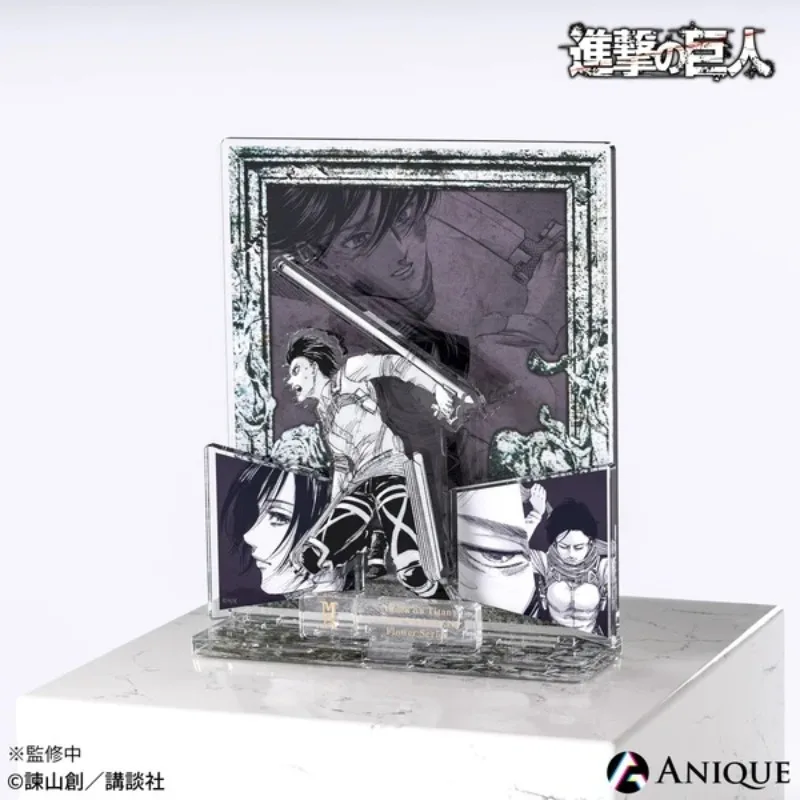 타이탄 조립 피규어 아크릴 스탠드 모델 애니메이션 Eren Jaeger 조합 스탠딩 사인 Levi Ackerman 장식품 선물