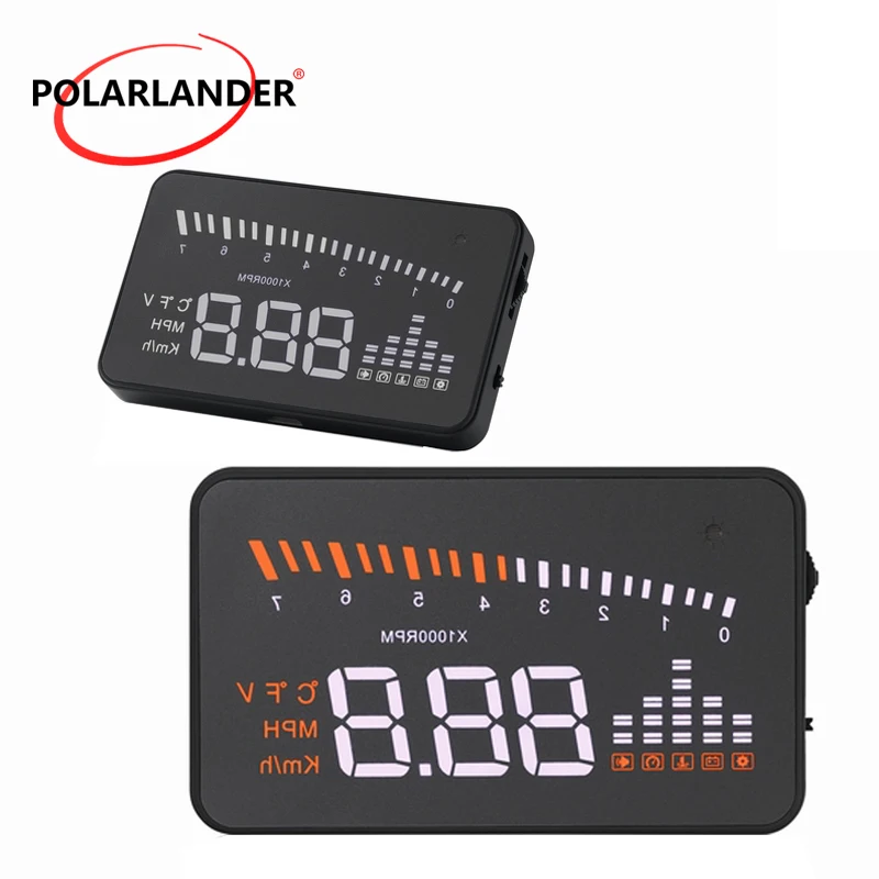 OBD2 Universal Car HUD Head‑Up Display Windshield Projection Speed RPM Coolant Temp Voltage Alarm