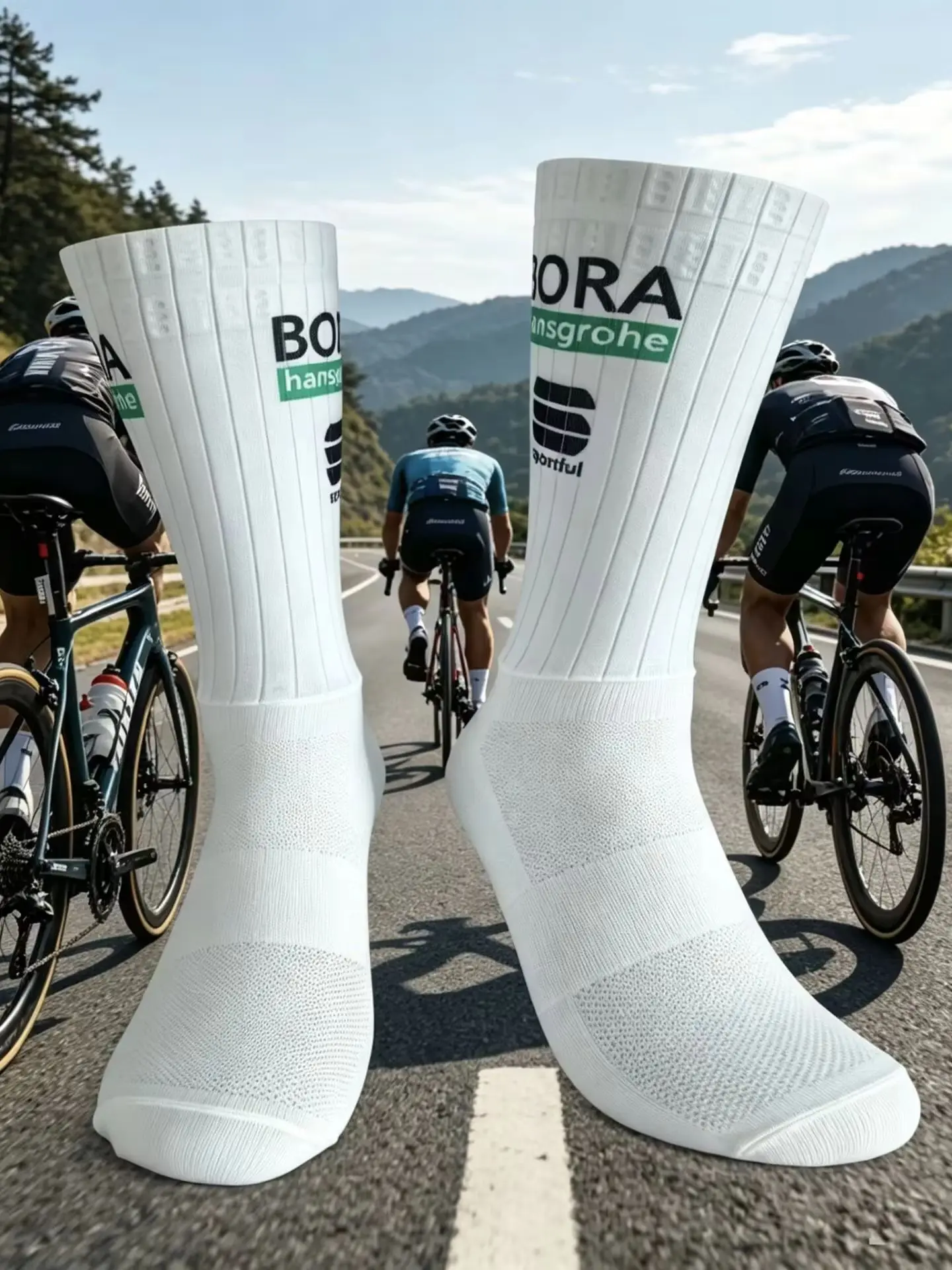 AliExpress NONE Pro Racing Aero compression Anti Slip Silicone Cycling Socks summer Men women black Bicycle Sport Running Bike Socks Calcetines