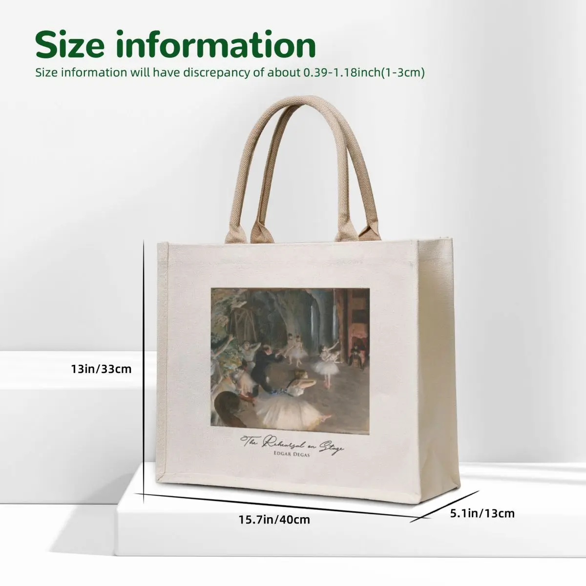 Dancers: The Rehearsal on Stage by Degas 1874 Tote Bag personalized tote supermarket folding bag Canvas bag for women