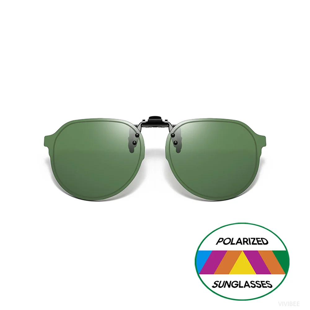 VIVIBEE Große polarisierte hochklappbare Sonnenbrille zum Aufstecken, Pilot UV400, blendfrei, Nachtsicht, Fahrbrille, Angelzubehör – Detail 12