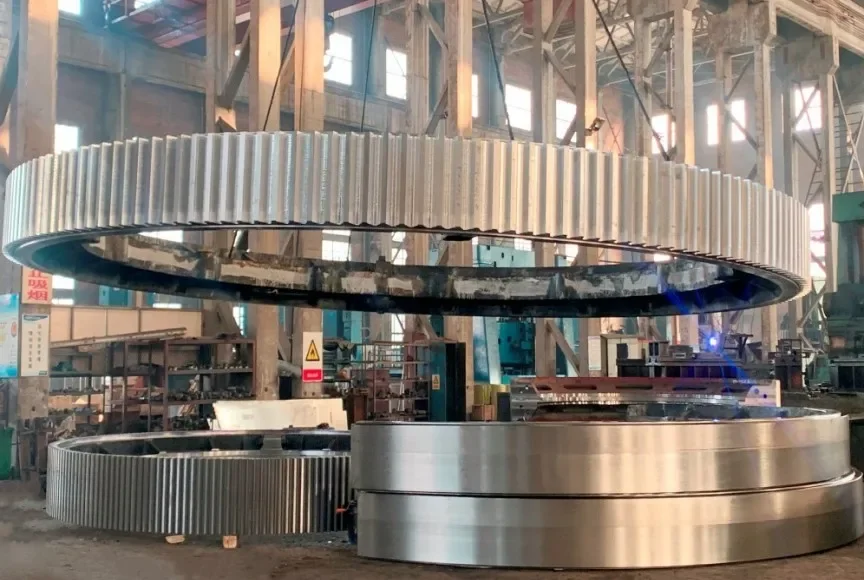 Wangli Custom Cast Steel 45 Rotary Dryer Half Girth Gear Wheel Spur Pinion Ball Mill Large Diameter Ring Gear