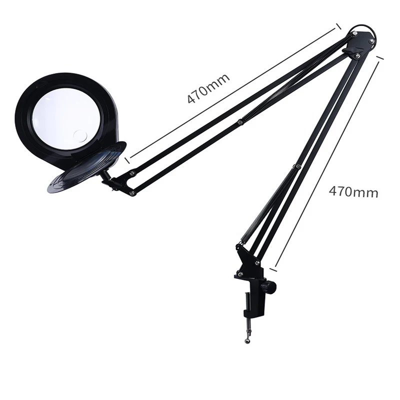 80 Leds Big Lens Led Magnifier with 470mm Swirl Arm 3x 5x 8x 10x 10x20x for Repairing Phones with Adjustable Metal Swivel Arms