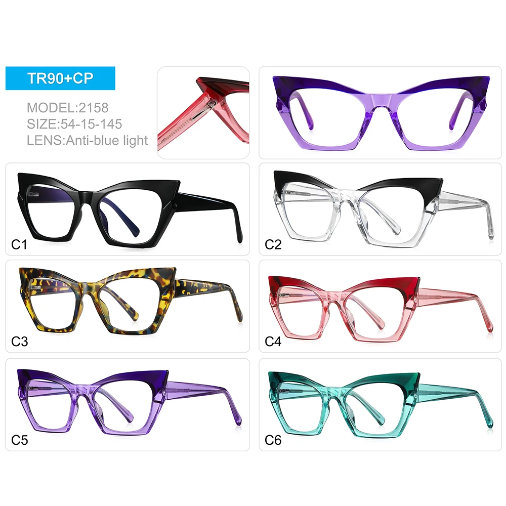 Oversized Blauw Licht Bril Montuur Vrouwen Rustende Lenzen Om Decoratieve Partij Vrouw Transparante Bril Op Sterkte Dames + 1 Te Lezen