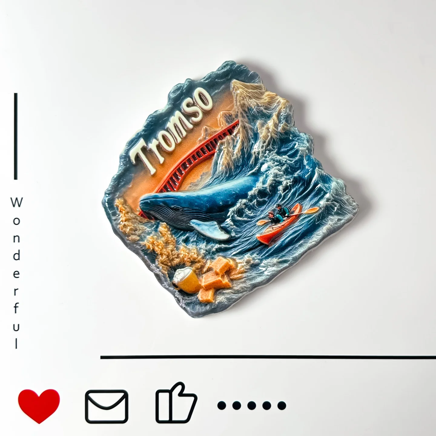 Norway, Troms, scenery, whale watching at sea, magnetic stickers, refrigerator stickers, gifts