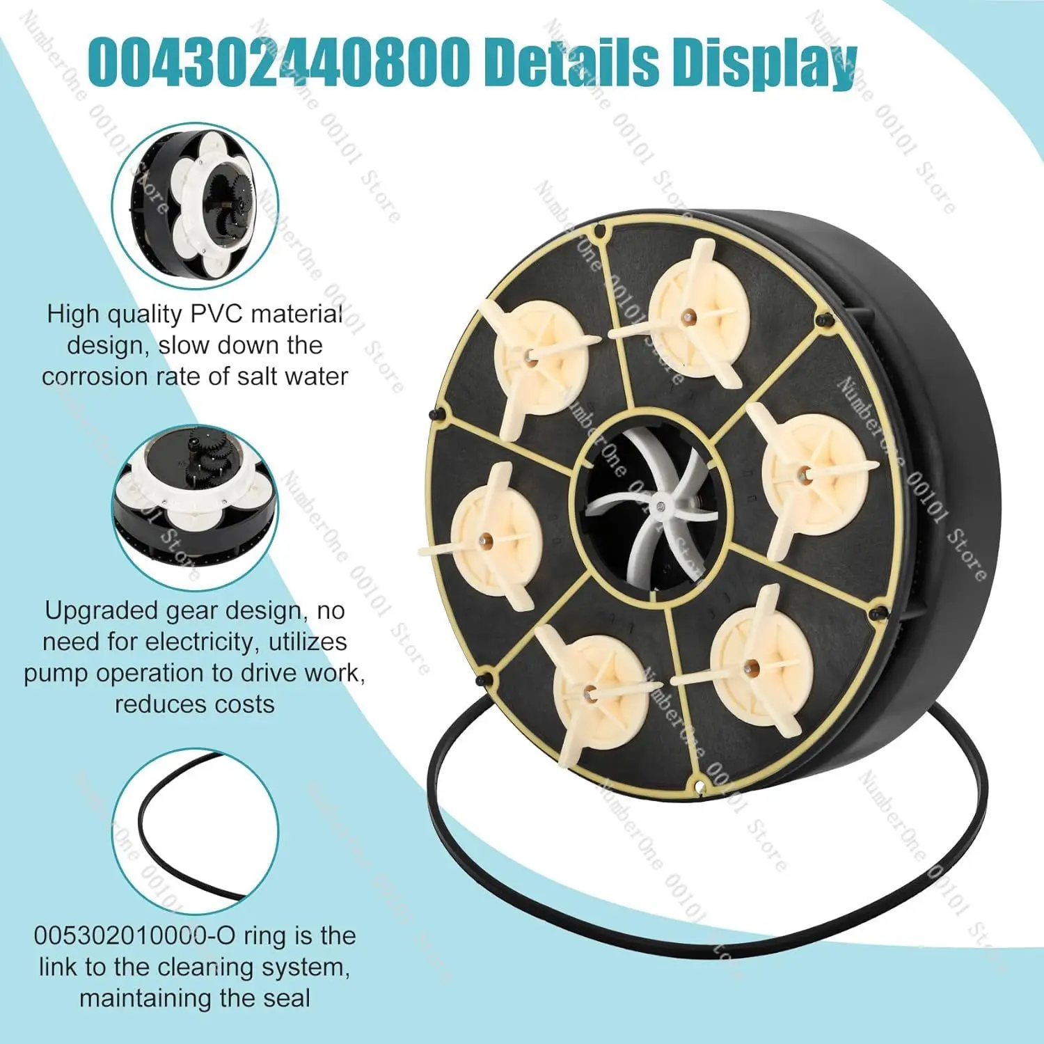 6 Port Modular Water Valve 004302440800 for Paramount Belt Valve, with Housing and O-Ring