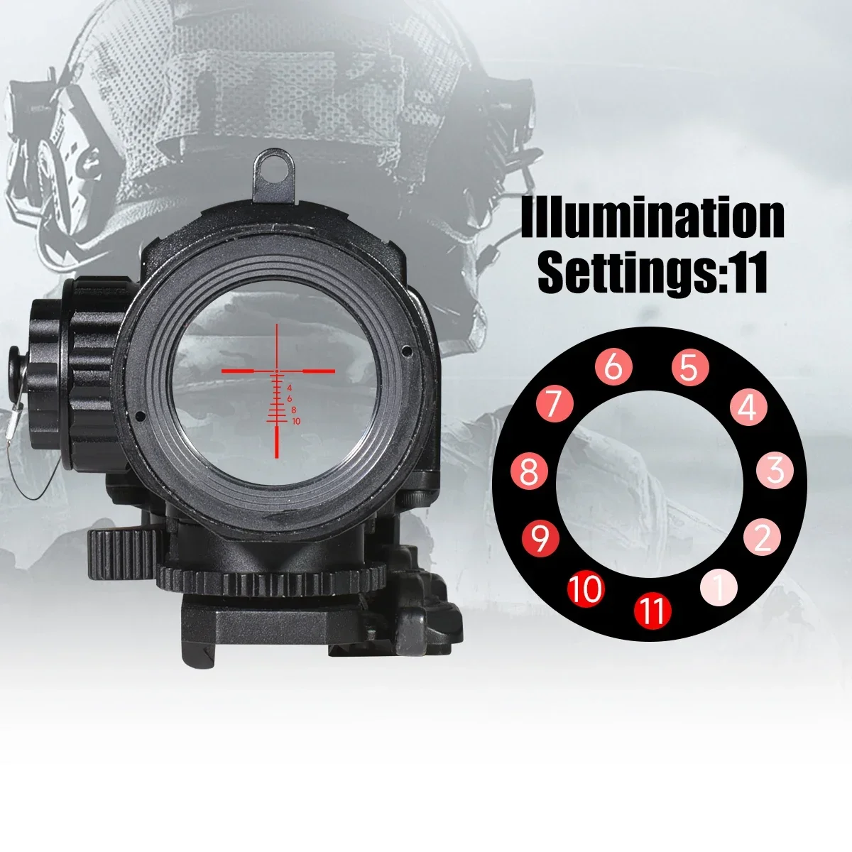 1x-4x Fixed Dual Purpose Tactical Scope Red Illuminated Scopes Red Dot Sight for Hunting Shooting Quick Detachable Rifle Scope