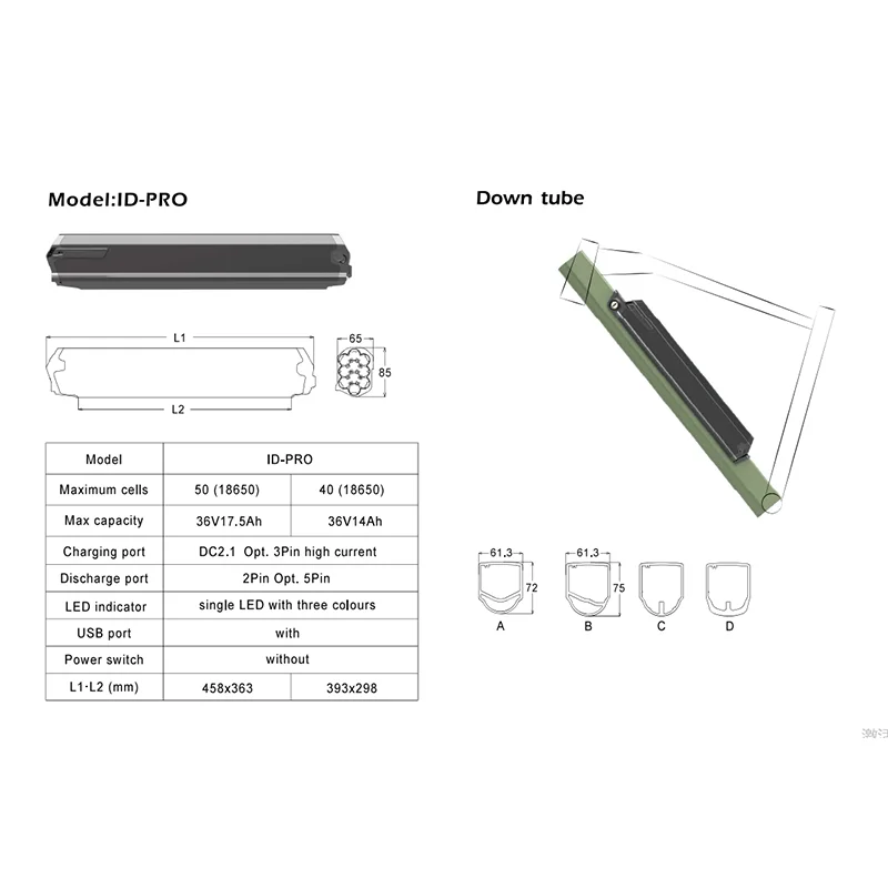 Reention dorado 48v electric bike battery 36V 52V 60V plus Max Pro 21700 lithium ebike battery for Akku NCM Moscow 250-2000wMoto