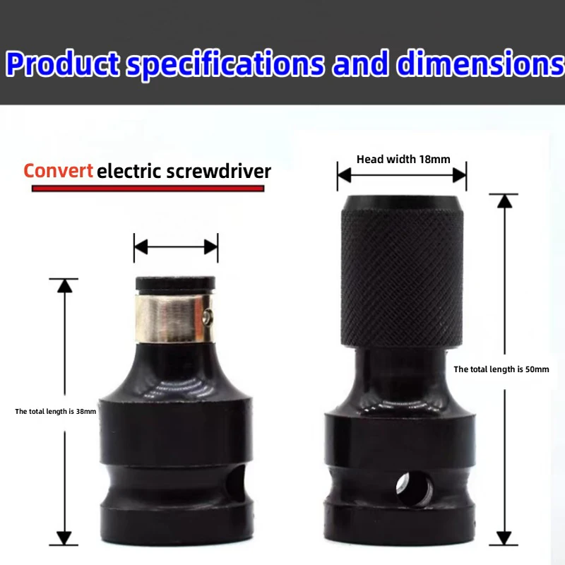 Universele Adaptieve Wrench Adapter Socket Ratel Momentsleutel Adapter 1/2 Inch Vierkante Tot 1/4 Inch Hex Ratel Socket Converter