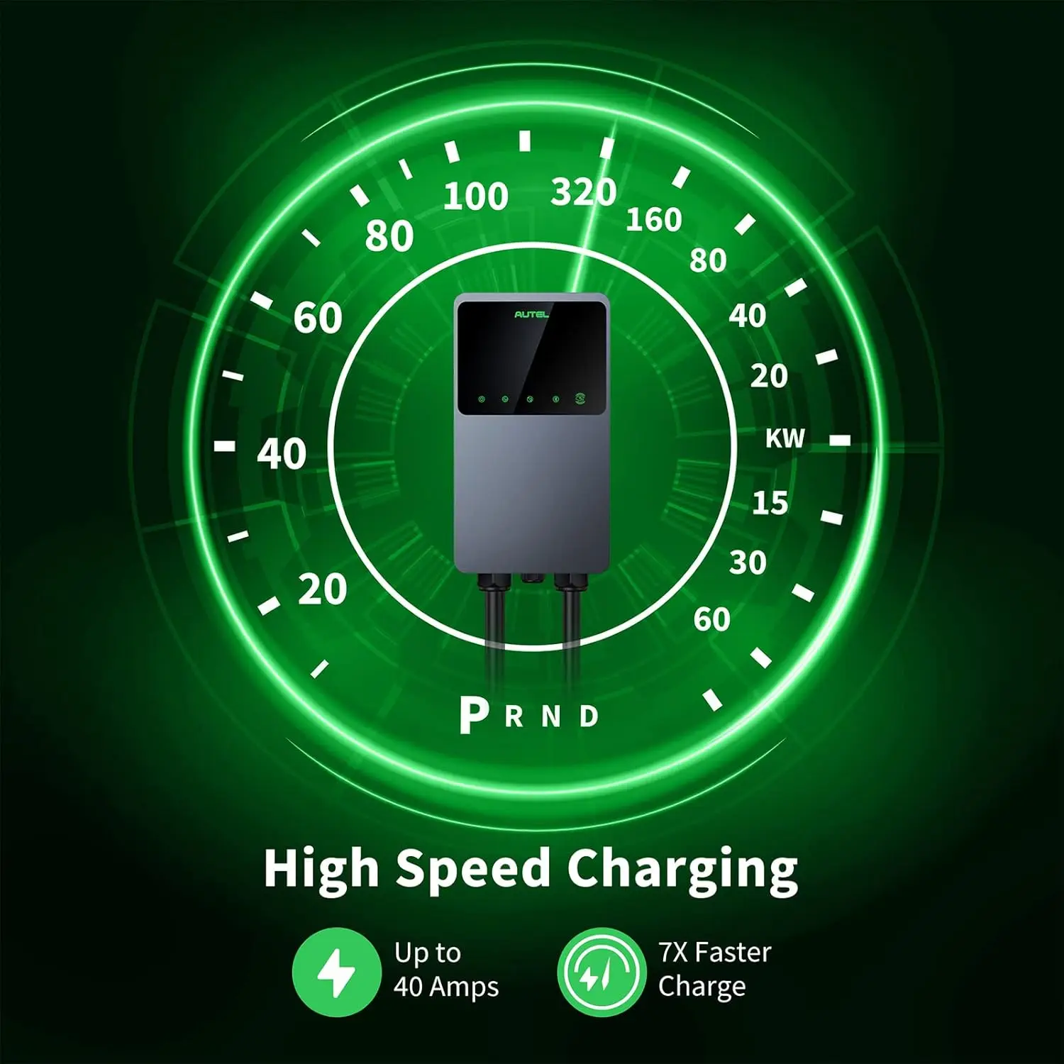 MaxiCharger Home Electric Vehicle (EV) Charger, up to 40 Amp, 240V, Level 2 WiFi and Bluetooth Enabled EVSE, NEMA 14-50 Plug