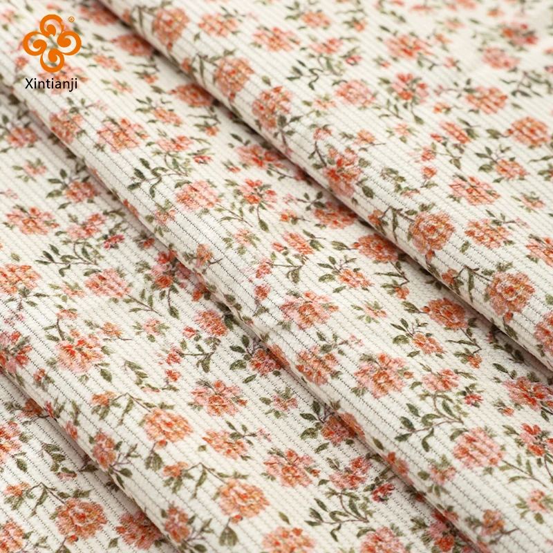 0.5/1/2/3 متر طباعة الأزهار الصغيرة 16 ويل سروال قصير النسيج سحق الضلع لفستان بلوزة تنورة إكسسوارات الشعر Craft بها بنفسك الخياطة الحرفية