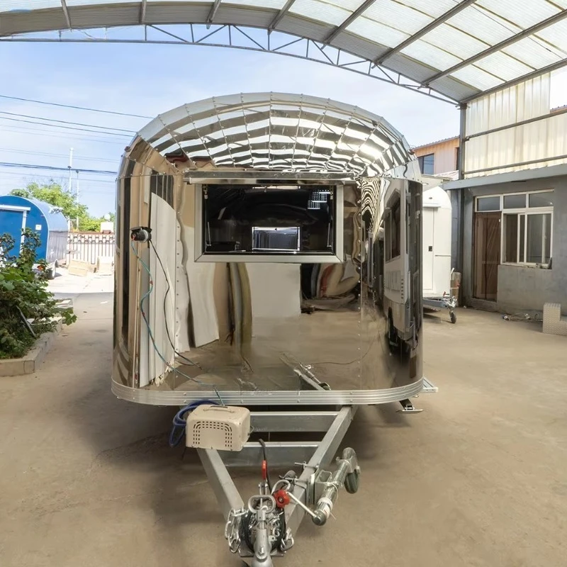 304 Stainless Steel Food Trailer Coffee Trailer Ice Cream Trailer Truck Burger Business Mobile Food Truck with Full Kitchen