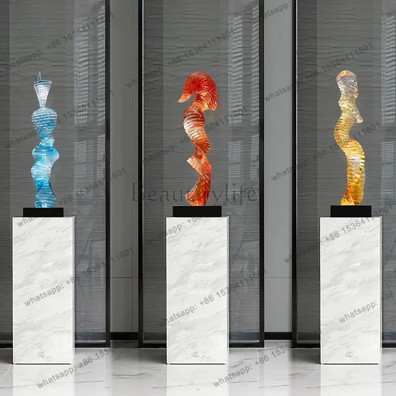 Entry entrance, living room decoration, ornaments, floor-to-ceiling hotel lobby, sales office, transparent resin sculpture