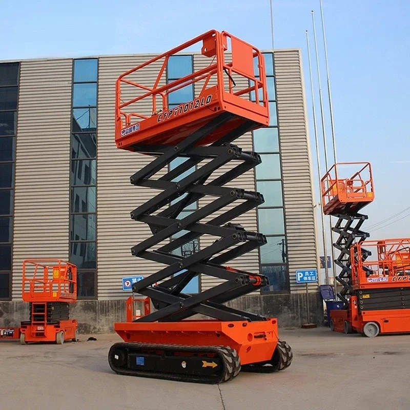 YG 10m Mobile Self-propelled Aerial Work Platform Lift Electric Crawler Scissor Lifts Hydraulic Mini Track Lift for Sale