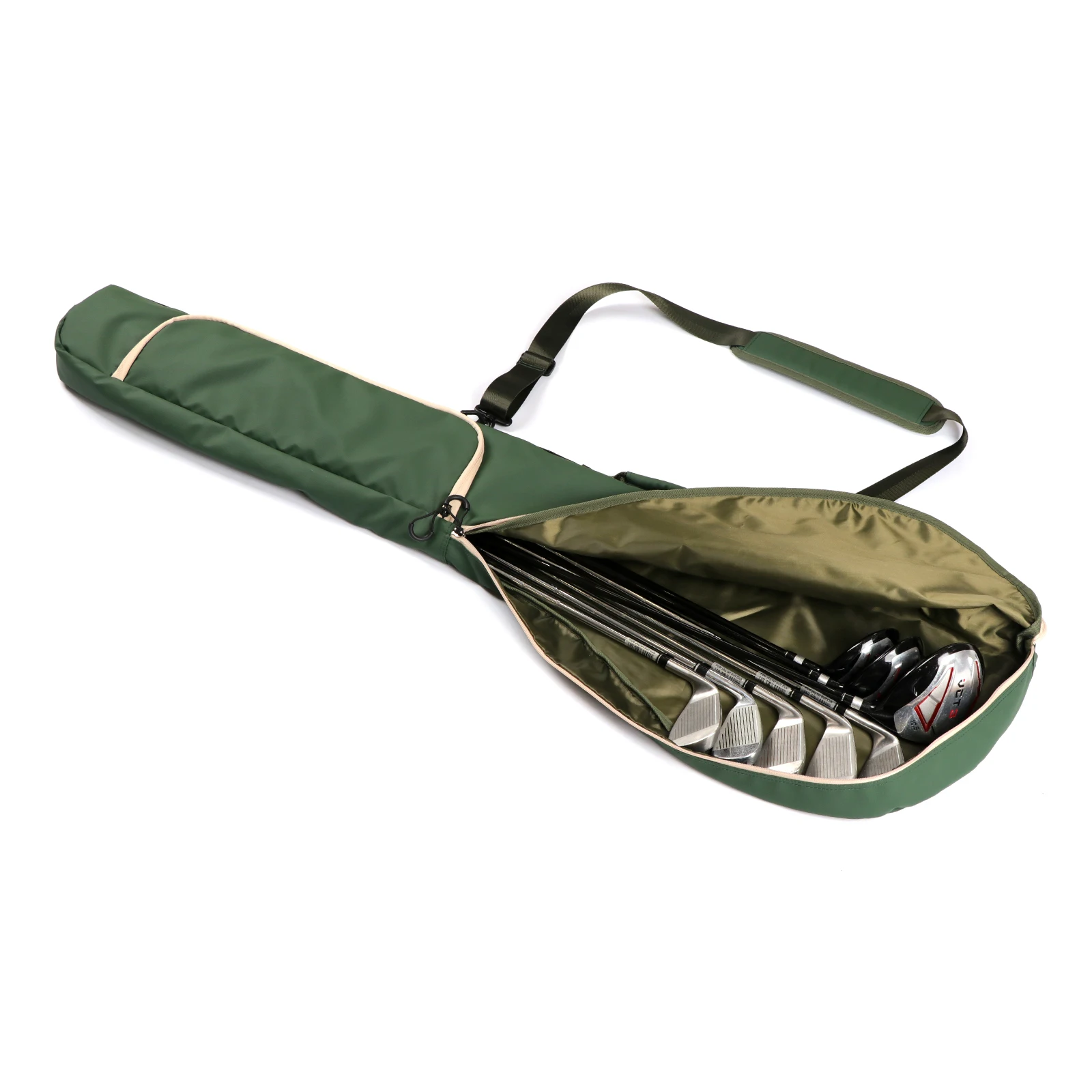 Tourbon Lightweight Golf Clubs Carry Bag Nylon Golfing Sunday Bag Small Travel Bag for Driving Range Waterproof Green