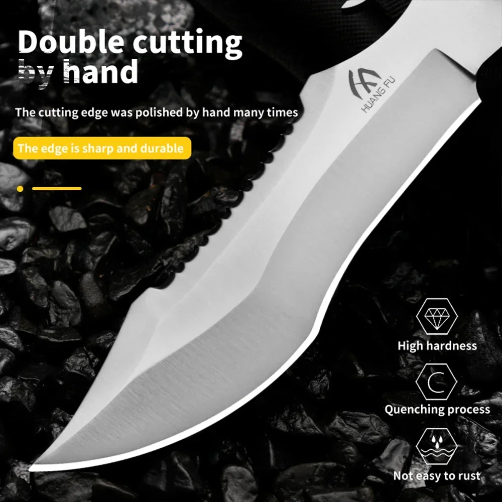 HUANGFU Wilderness Survival Knife - High Quality Fixed Blade Outdoor Knife for Hiking, Hunting, and Rescue