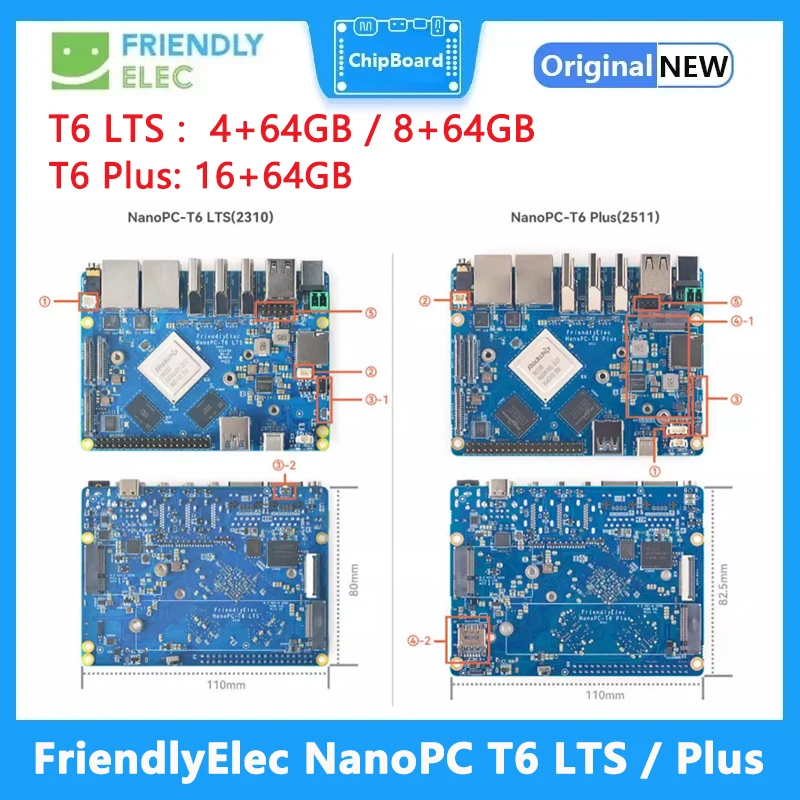 FriendlyElec NanoPC T6 LTS/Plus Board 6TOPS RK3588