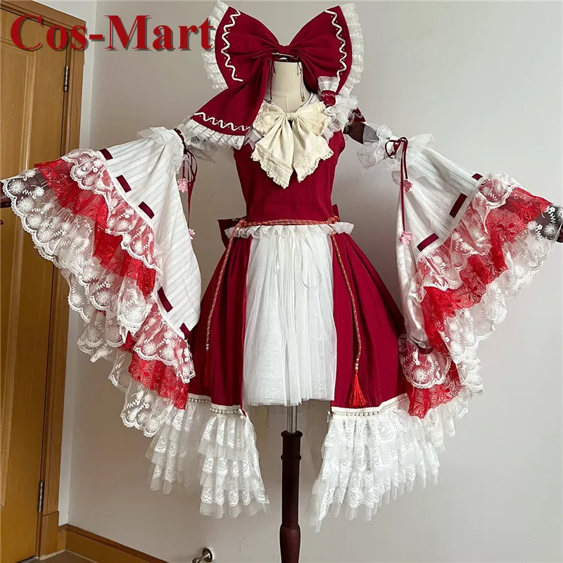 Cos-Mart Game Touhou Project Hakurei Reimu Cosplay Costume Lovely Sweet Mikofuku Uniform Dress Activity Party Role Play Clothing