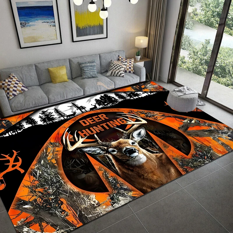 15 Sizes Flag Deer Pattern Rug Carpet for Living Room Bathroom Mat Creative Doormat Carpet for Bedroom Home Decor Alfombras Cool