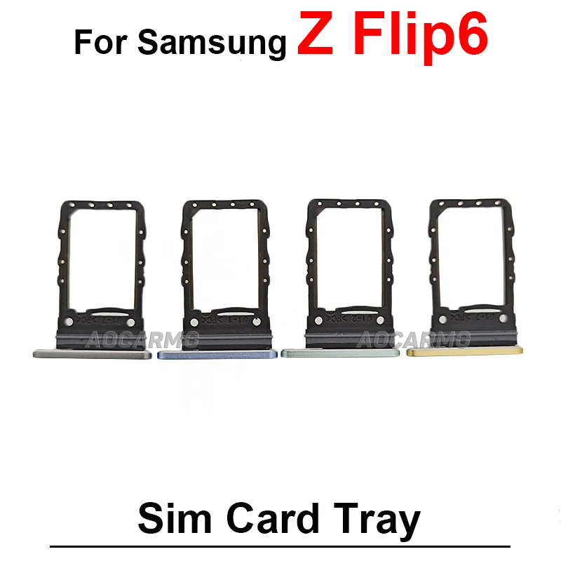 For Samsung Galaxy Z Flip 6 Flip6 Sm-F741 Single Sim Card Dual Sim Tray Holder Slot Black Blue Green Yellow Repair Part