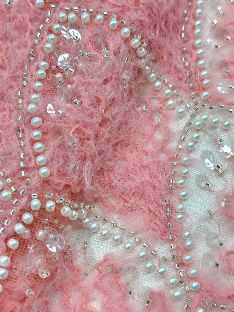 

Madison Luxury African Lace Fabric 2026 French Beaded Lace Fabric Nigerian Sequins Embroidery 3D Lace Fabrics For Bridal Party