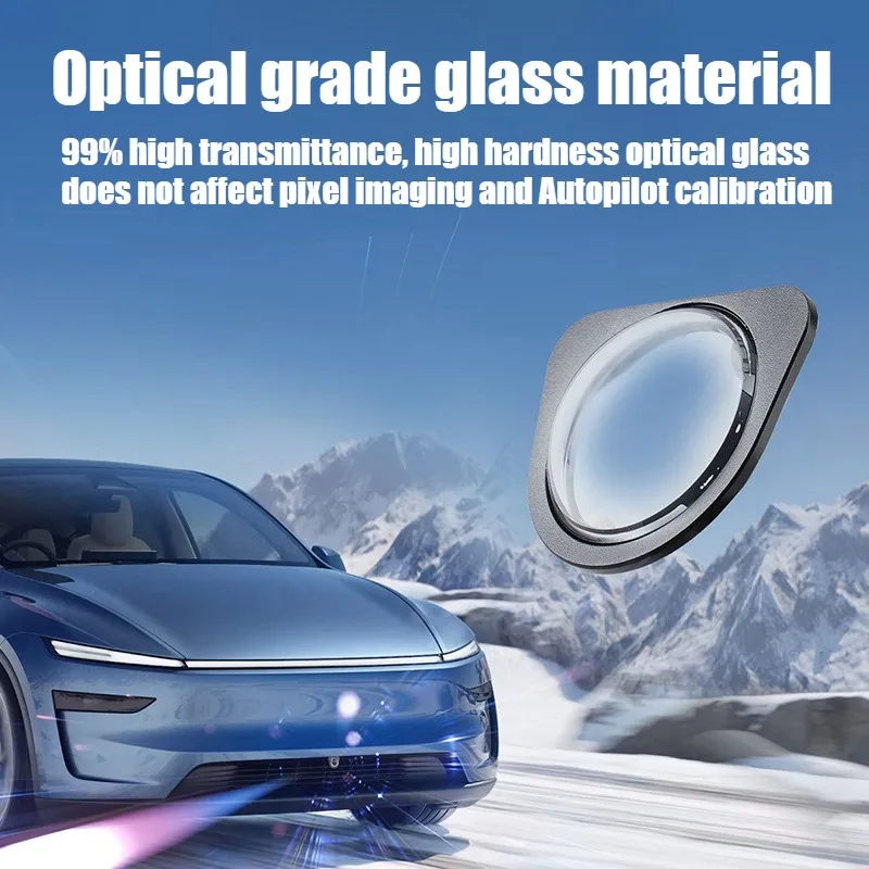 Front Camera Protector Shield for Tesla Model 3 Highland 2026 Model Y Juniper HW4.0 Optical Glass Front Grille Rainproof Cover