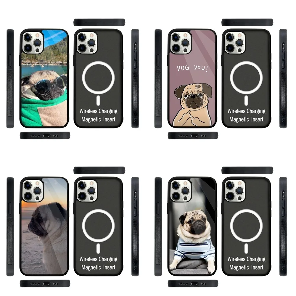 

Pug Dog French Bulldog Phone Case Strong Magnetic For IPhone 15,14,13,Pro,Max,Plus,11,12,Mini For Magsafe Wireless Charging