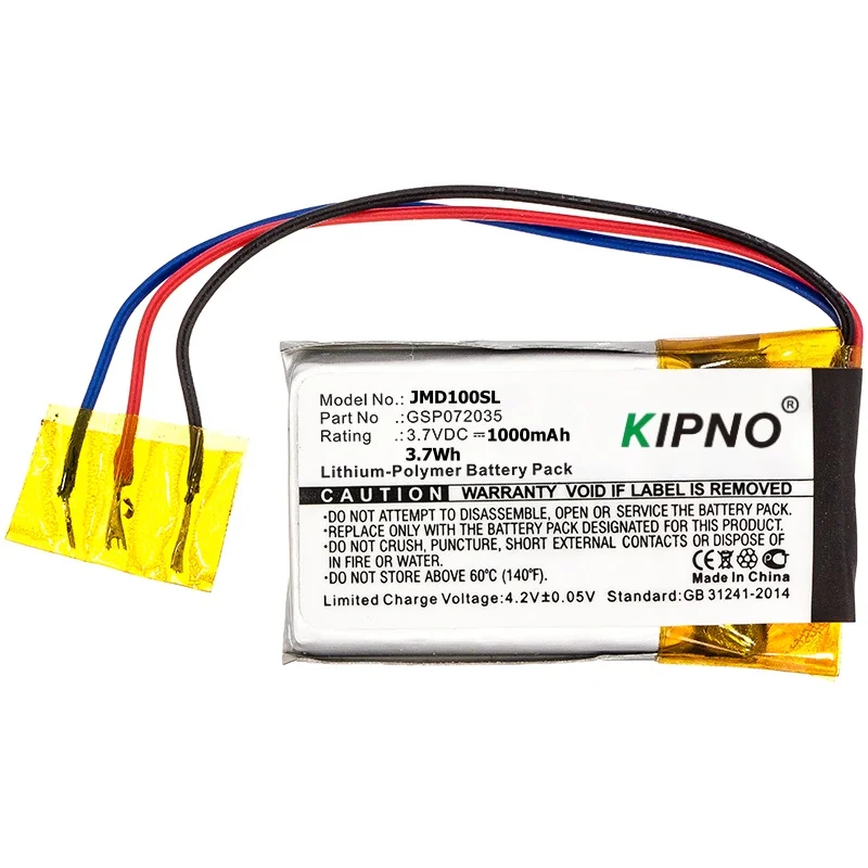 KIPNO Speaker Battery  GSP072035 for JBL GO,Go FF,JBLGOBLK High Capacity  3.7V/1000mAh
