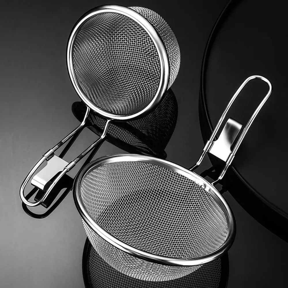 Cooking Utensils Mesh Strainer Spoon Reusable Long Handle Hot Pot Colander Fine Mesh Stainless Steel Pasta Boil Basket
