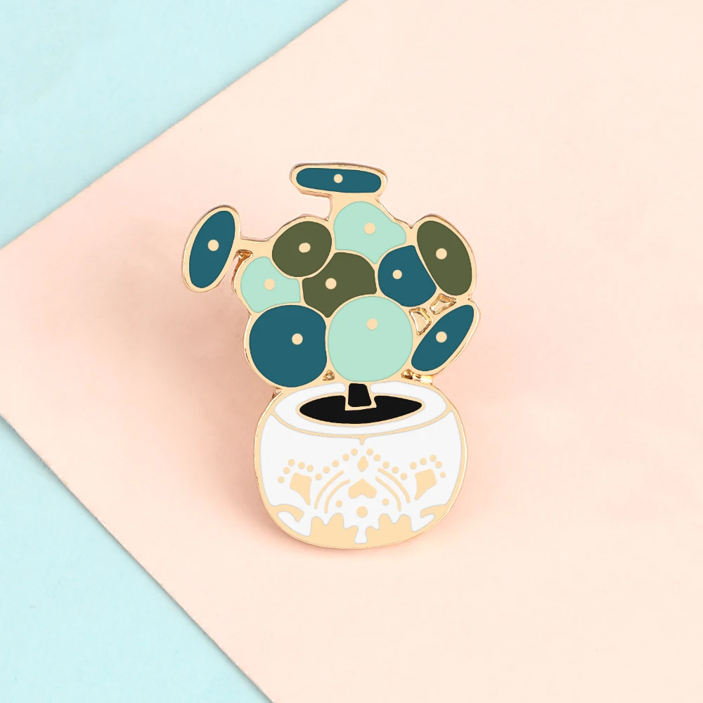 Green Plant Brooches Fresh Clean Environment Friendly Enamel Pins Denim Jackets Lapel Jewelry For Woman Men Fashion Accessories