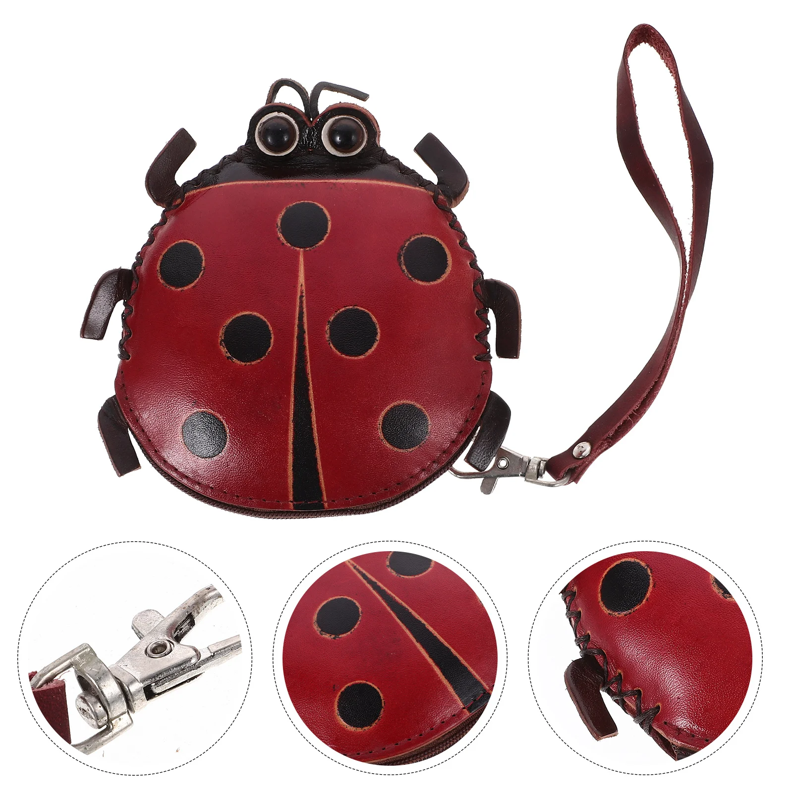 الخنفساء محفظة نسائية للعملات المعدنية اليدوية دباغة صغيرة سستة المحفظة المحمولة المرأة عملة المنظم هدية المرأة المحفظة الموضة #6