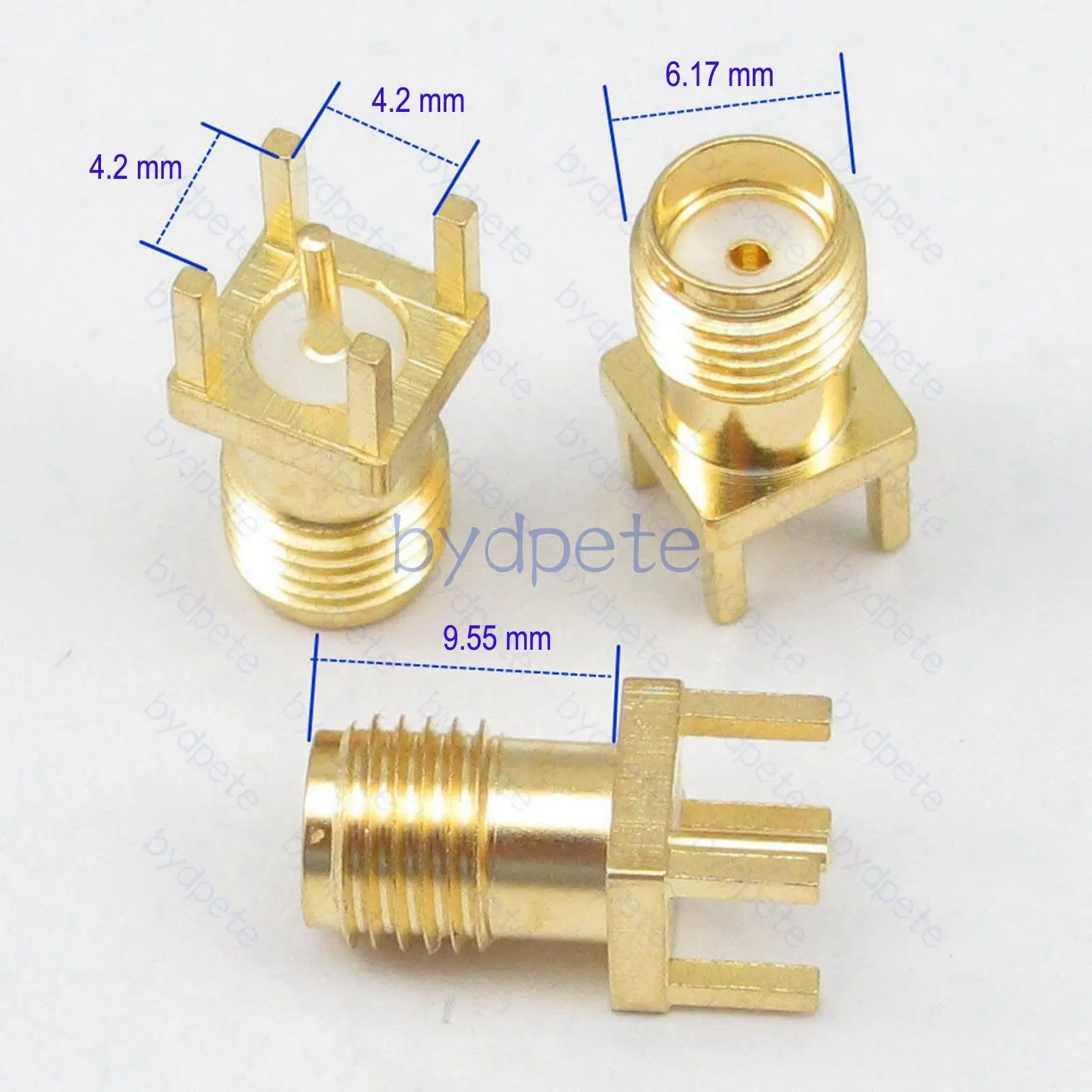 SMA Female Jack Square Panel Mount PCB Solder Connetor Adapter 50 ohm 50ohm Coax