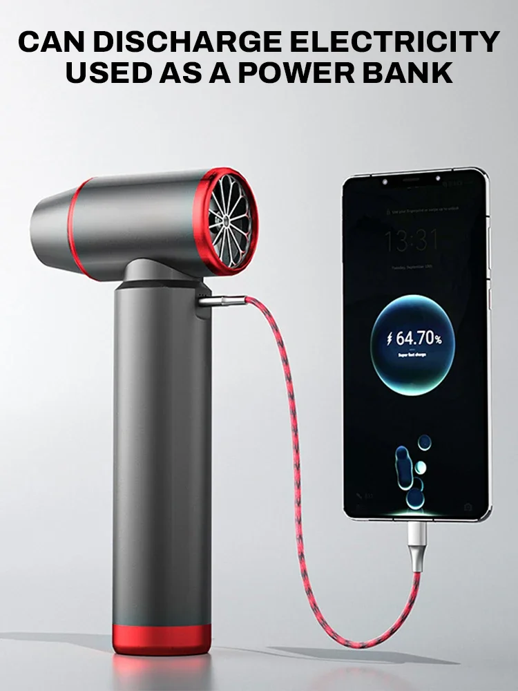 【Fast Delivery】580000RPM Powerful Air Blower 1500g Wind Pressure Violent Turbo Jet Blower 75m/s Speed Strong Snow Blowing Duster