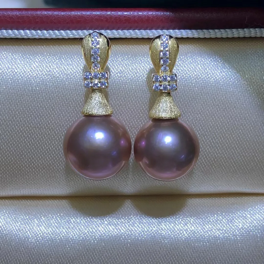 

Wholesale S925 Sterling Silver Earrings Mount Findings Settings Base Mounting Parts Accessory for 9-10mm Pearls 5 pairs/lot