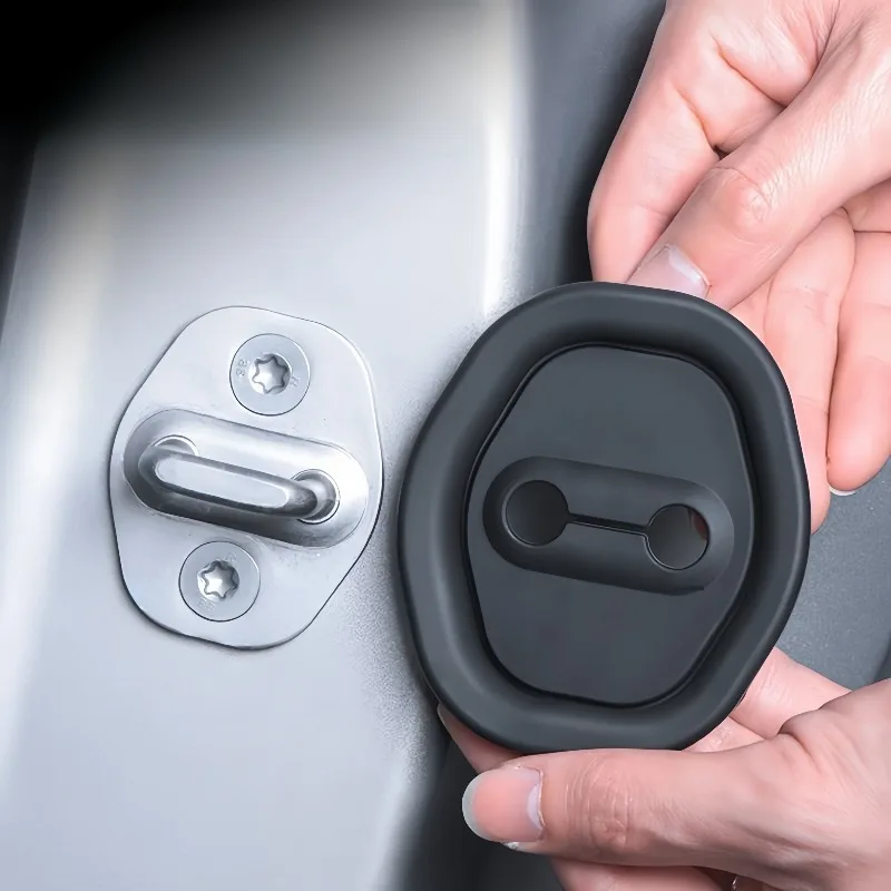 4pcs Car Door Lock Buckle Cover Protector, Anti-Rust Noise Reduction Interior Accessories for All Models Universal