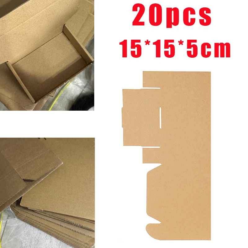 صندوق تغليف الحلوى من ورق الكرافت البني 20 قطعة صندوق هدايا شحن بسكويت عيد الميلاد هدايا الزفاف لتغليف الصابون المصنوع يدويًا للضيوف #2