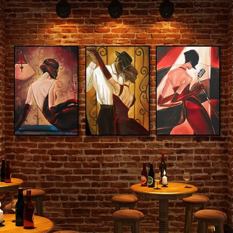 Sexy girl bar decorative painting entertainment wall painting nightclub box beautiful woman canvas painting