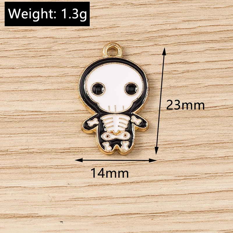 Tusember 10 Stück neue Halloween-Charms Kürbis Böser Geist Vampir Fledermaus Spinne Charms Anhänger für DIY Ohrring Halskette Schmuck – Detail 18
