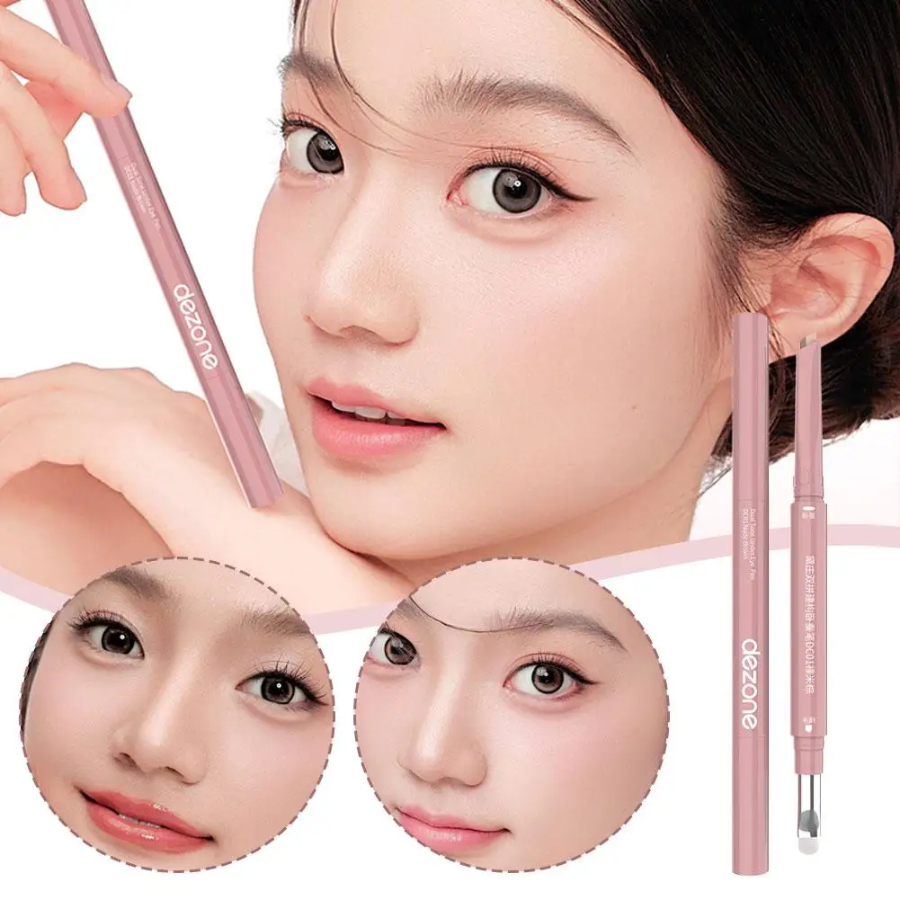 2 in 1 Bicolor Lying Silkworms Pencil Nude Pink Under-Eye Matte Highlighting Shadow Pencil Eyeshadow Brightening Makeup Pencil