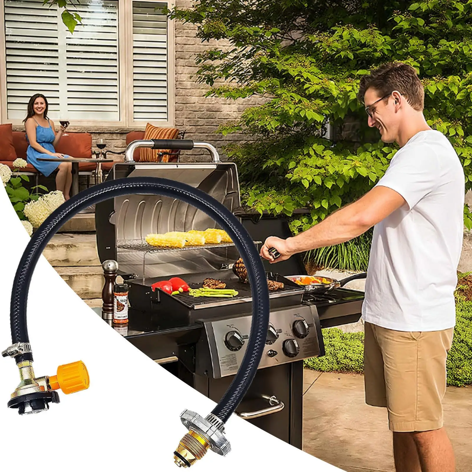 Propane Refill Adapter with Valve Propane Tank Refill Adapter Hose High Pressure Connector Extension for Grill Transfer - view 4