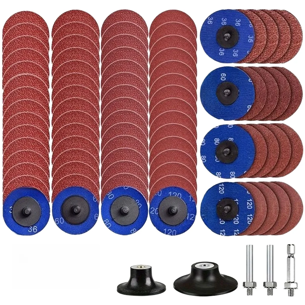 80Pcs Quick Change Discs Set with Roll Lock Design 2 inch 3 inch for Efficient Rust Removal Polishing and Finishing