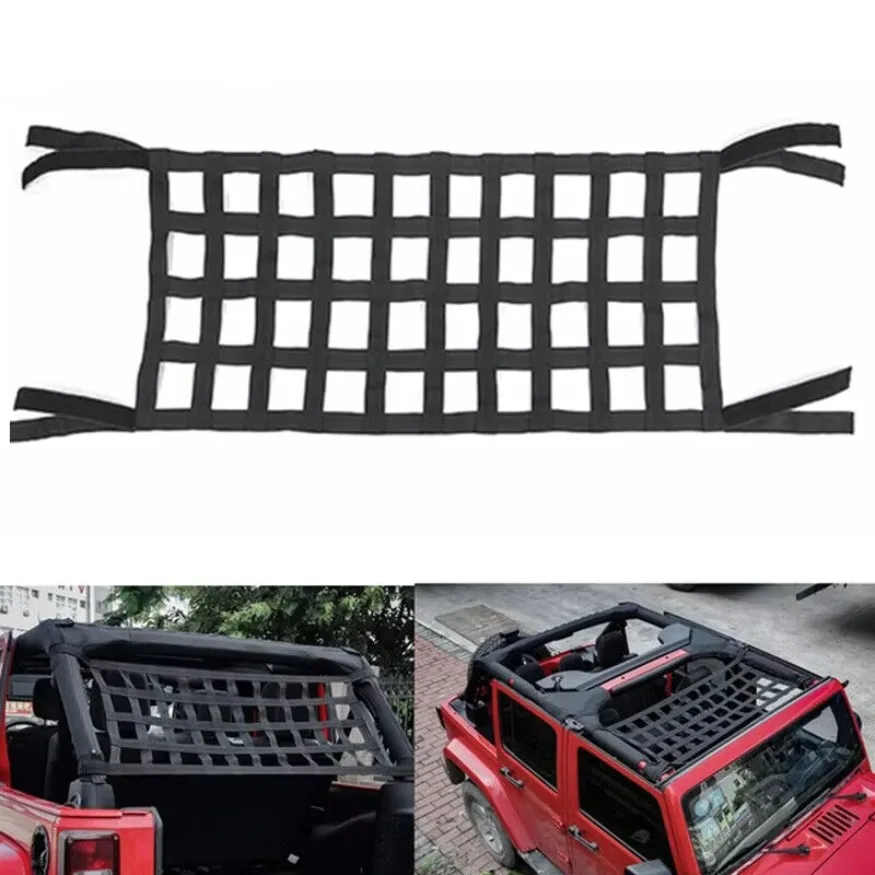 1x Roof Back Cargo Net Window Extra Storage Restraint Webbing Fit For Jeep Wrangler